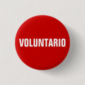 Voluntario Volunter in Spaans Ronde Button 3,2 Cm (Voorkant)