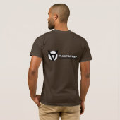 Voluntaryist Hero-symbool met witte rand en Bac T-shirt (Achterkant volledig)