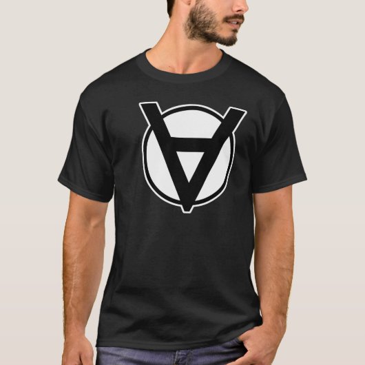 Voluntaryist Hero-symbool met witte rand T-shirt (Voorkant)