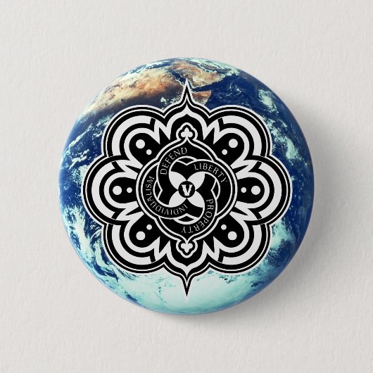 Voluntaryist World Seal Button (Voorkant)