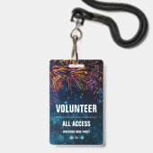 Volunteer All Access Event Pas | Vuurwerk Finale Badge (Voorzijde met lanyard)