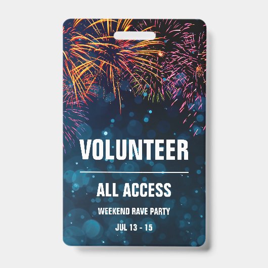 Volunteer All Access Event Pass | Fireworks Finale Badge (Voorkant)