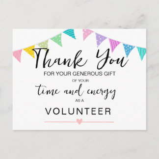 Volunteer Appreciation Announcement Postcard  Aankondigingskaart