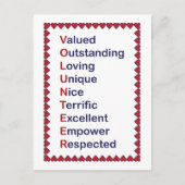 Volunteer Appreciation Bedankt Harten Rood Wit Briefkaart (Voorkant)