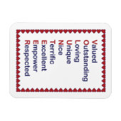 Volunteer Appreciation Bedankt Harten Rood Wit Magneet (Horizontaal)