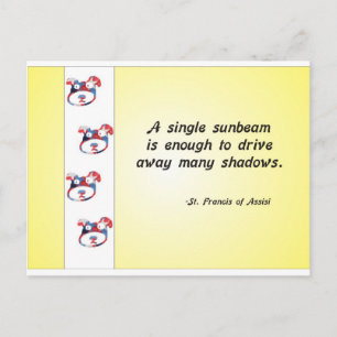 Volunteer Appreciation Dog Face en Sunbeam Quote Briefkaart