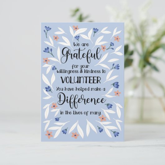 volunteer appreciation week pattern card kaart (Staand voorkant)
