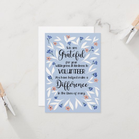 volunteer appreciation week pattern card kaart (Voorkant / Achterkant in situ)