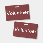 Volunteer Badge (Voor- en achterkant)