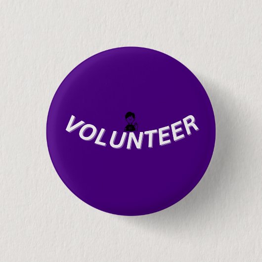 VOLUNTEER Badge Knop Ronde Button 3,2 Cm (Voorkant)