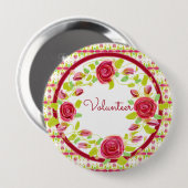 Volunteer badge ronde button 4,0 cm (Voorkant /achterkant)