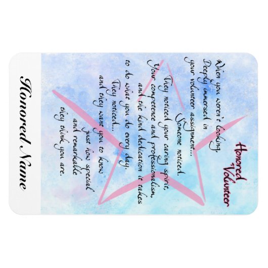 Volunteer Bedankt en Appreciezer Magnet Magneet (Horizontaal)