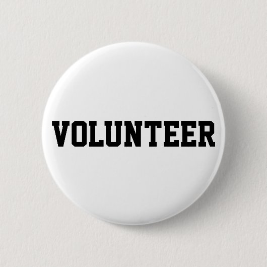 Volunteer Black en White Ronde Button 5,7 Cm (Voorkant)