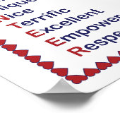 Volunteer Blue en Red Typography White Poster (Hoek)