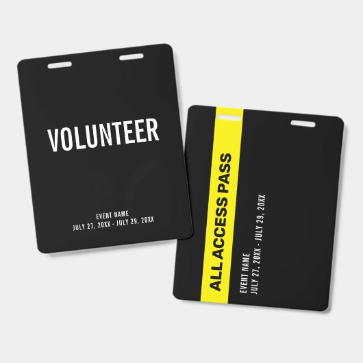 Volunteer Community Event ID Badge (Voor- en achterkant)