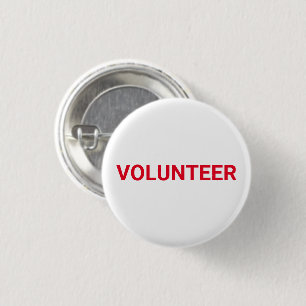 Volunteer de rode en witte eenvoudige elegante spe ronde button 3,2 cm