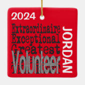 Volunteer Extraordinaire CUSTOM Keramisch Ornament (Achterkant)