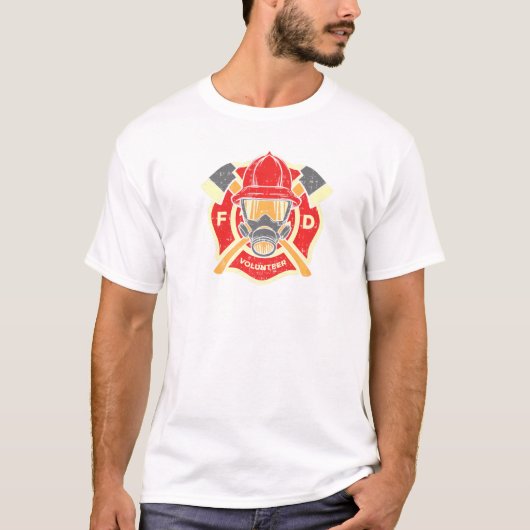 Volunteer Fire Department Fireman Firefighter T-shirt (Voorkant)