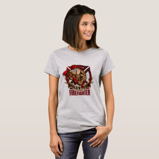 Volunteer FireFighter Bulldog T-shirt (Voorkant volledig)