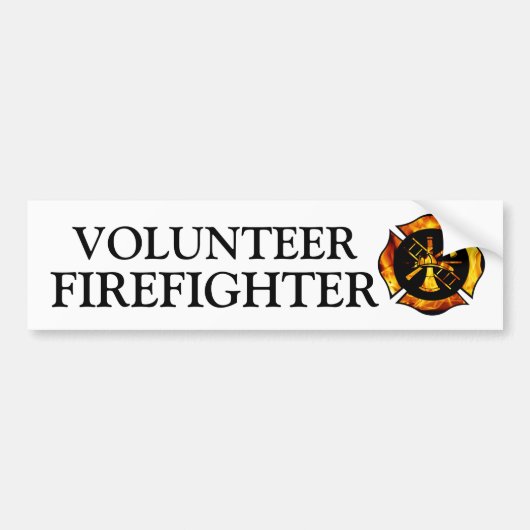 Volunteer Firefighter Bumpersticker (Voorkant)