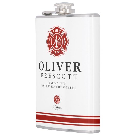 Volunteer Firefighter Maltese Cross Custom Heupfles (Links)