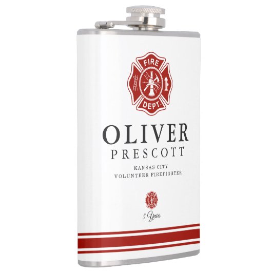 Volunteer Firefighter Maltese Cross Custom Heupfles (Rechts)