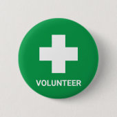 Volunteer & First Aid, Cross, Ambulance, Doctor  Ronde Button 5,7 Cm (Voorkant)