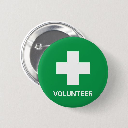 Volunteer & First Aid, Cross, Ambulance, Doctor  Ronde Button 5,7 Cm (Voorkant /achterkant)