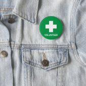 Volunteer & First Aid, Cross, Ambulance, Doctor  Ronde Button 5,7 Cm (In situ)