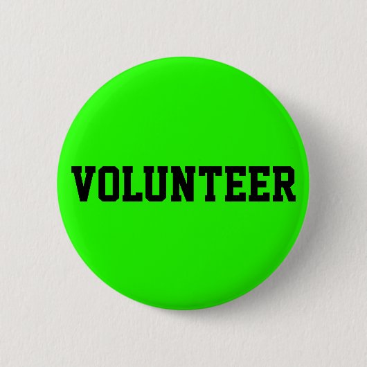 Volunteer Gepersonaliseerd Bright Groen Ronde Button 5,7 Cm (Voorkant)
