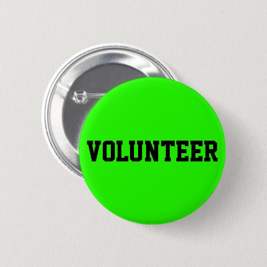 Volunteer Gepersonaliseerd Bright Groen Ronde Button 5,7 Cm (Voorkant /achterkant)