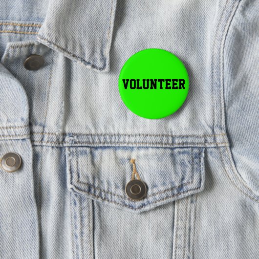 Volunteer Gepersonaliseerd Bright Groen Ronde Button 5,7 Cm (In situ)