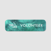 Volunteer Green Geometric Pin of Magnetic Backing Naamplaatje (Voorkant)