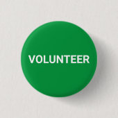 Volunteer groene witte, elegante pinknop ronde button 3,2 cm (Voorkant)