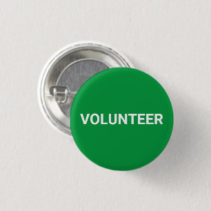 Volunteer groene witte, elegante pinknop ronde button 3,2 cm