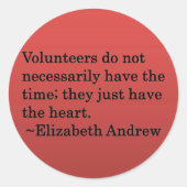 Volunteer Heart Ronde Sticker (Voorkant)