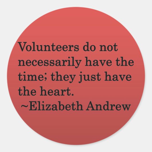 Volunteer Heart Ronde Sticker (Voorkant)