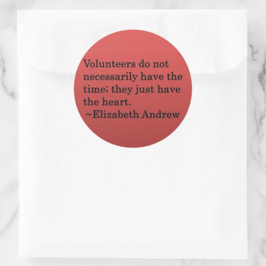 Volunteer Heart Ronde Sticker (Tas)