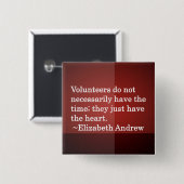 Volunteer Heart Vierkante Button 5,1 Cm (Voorkant /achterkant)