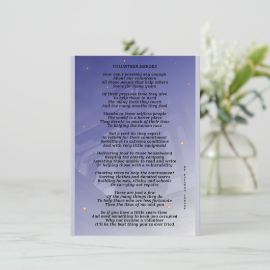 Volunteer Heroes Flat Kaart (Staand voorkant)