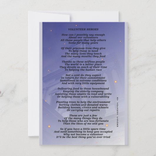 Volunteer Heroes Flat Kaart (Voorkant)