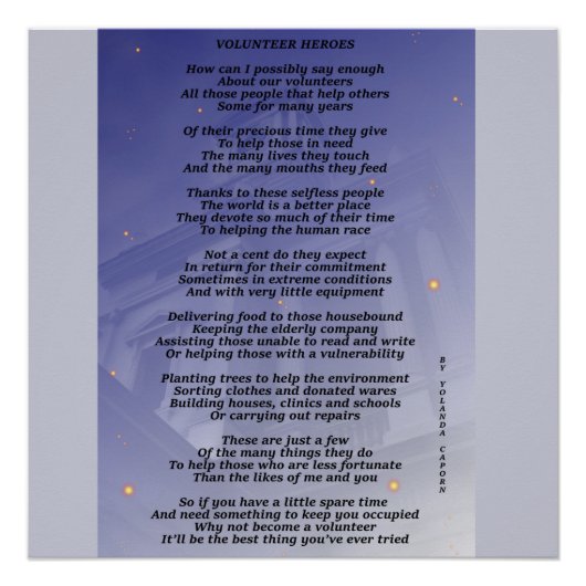 Volunteer Heroes Glossy Poster (Voorkant)