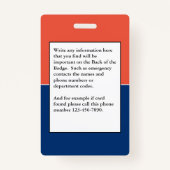 Volunteer-ID-kaart Modern Vraag me naar Logo aange Badge (Achterkant)