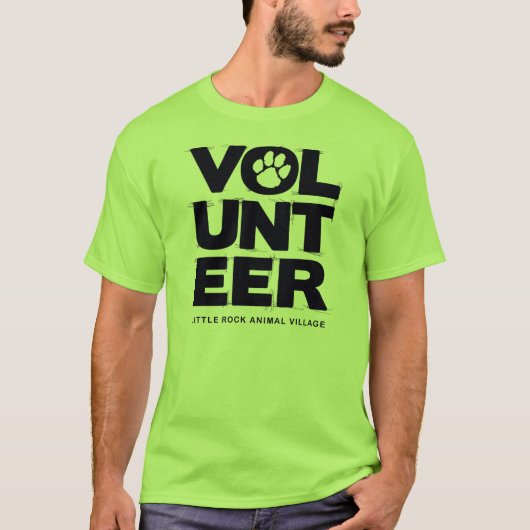 "Volunteer, LRAV" T-shirt (Lime Green) (Voorkant)