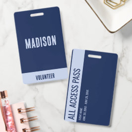 Volunteer Naam All Access Pass Evenement marinebla Badge