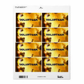VOLUNTEER Naamlabel Etiket Gouden Herfstbladeren (Full Sheet)