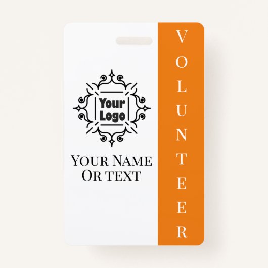 Volunteer Oranje werknemer ID met Logo Badge (Voorkant)