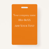 Volunteer Oranje werknemer ID met Logo Badge (Achterkant)