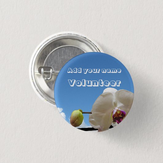 Volunteer Orchid Button (Voorkant /achterkant)