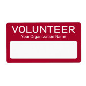 Volunteer Papier Naam Sticker Stickers Rode Naam B (Voorkant)